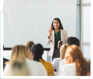 Woman giving a presentation