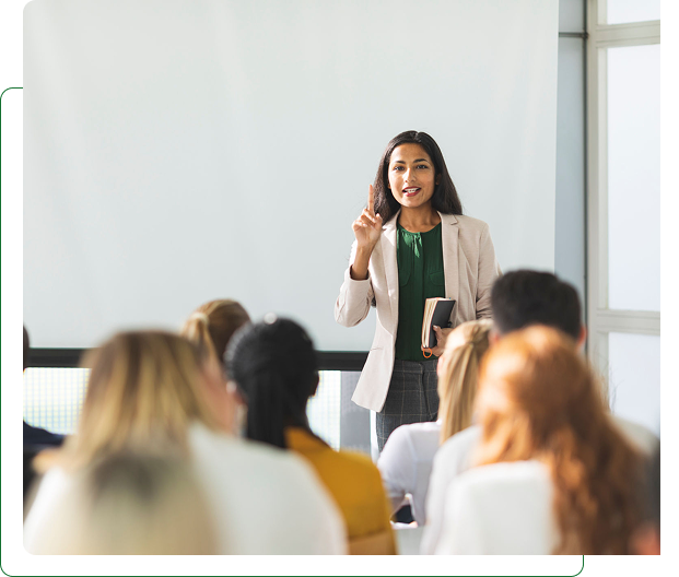 Woman giving a presentation